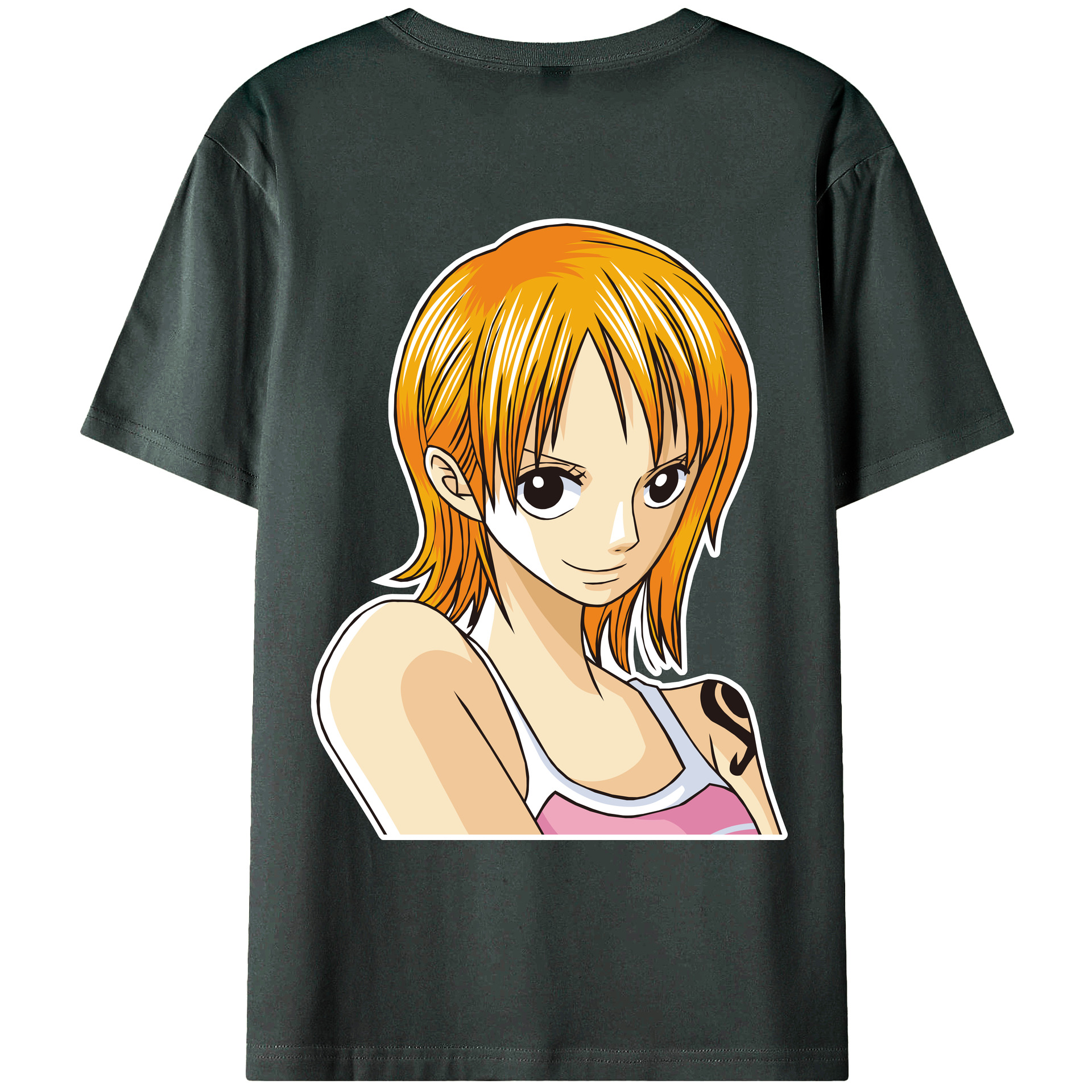 （画像用） ワンピース ナミ ONE PIECE Nami 綿100％ メンズ半袖Tシャツ（バックプリント） 通気性